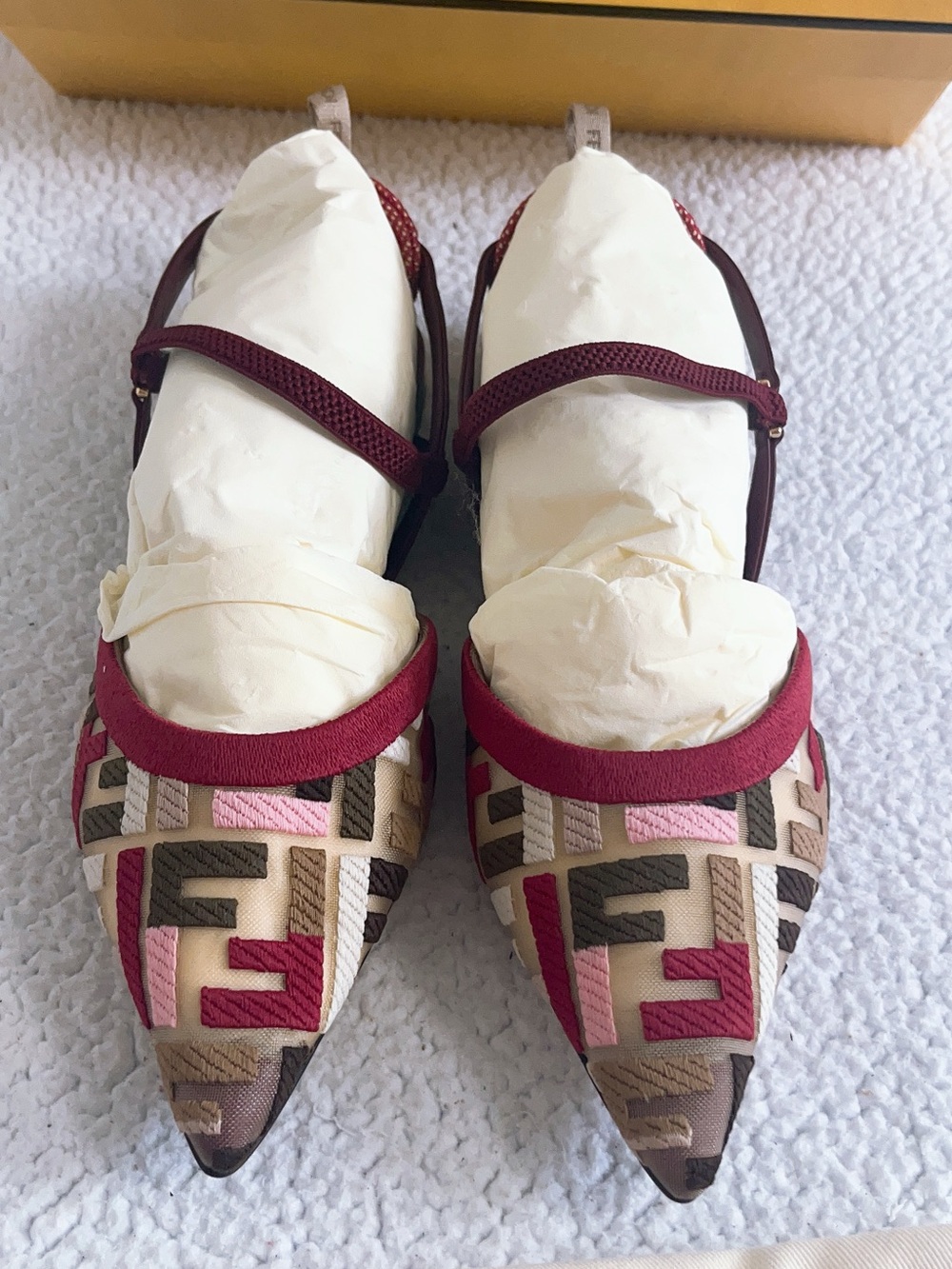 Fendi Women’s FF Jacquard Colibri Lite Slingback Ballet Flats